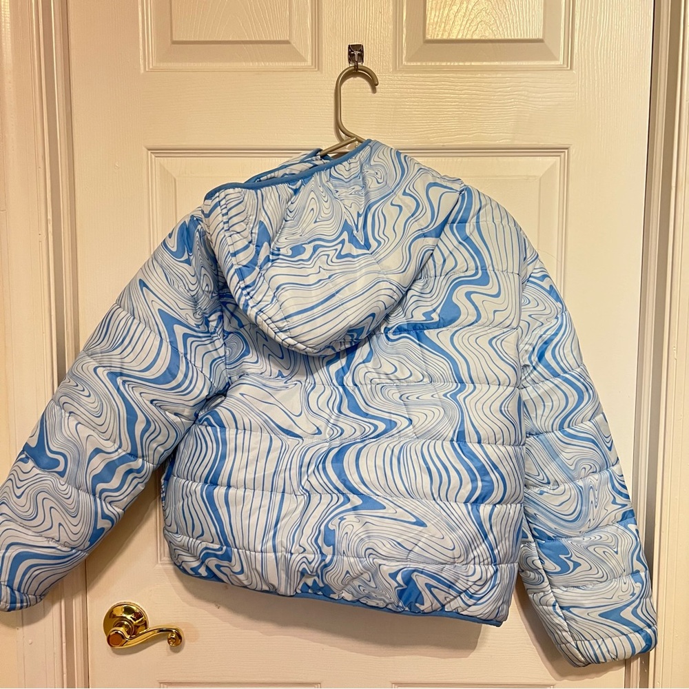 Wild Fable Blue Pattern Puffer Jacket - Picture 2 of 3